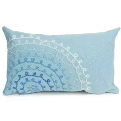 Kirklands Home Lamontage Swirl Outdoor Lumbar Pillow Blue Hot