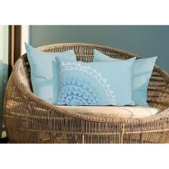 Kirklands Home Lamontage Swirl Outdoor Lumbar Pillow Blue Hot