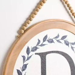 Kirklands Home Blue Leaf Wreath Monogram D Wood Wall Plaque Sale