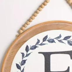 Kirklands Home Blue Leaf Wreath Monogram F Wood Wall Plaque Online