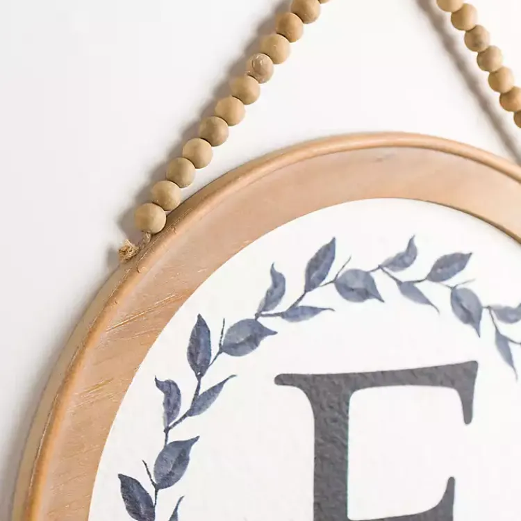 Kirklands Home Blue Leaf Wreath Monogram F Wood Wall Plaque Online