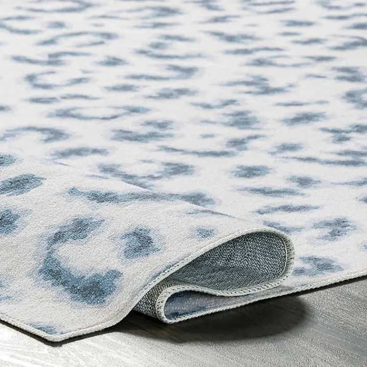 Kirklands Home Blue Leopard Spots Washable Area Rug, 5x8 Online