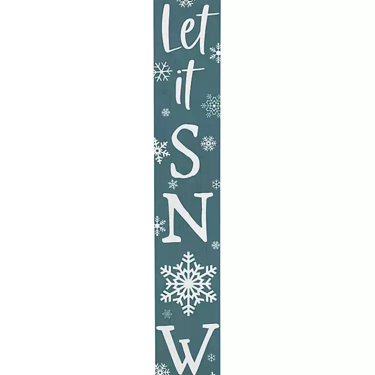 Outdoor Christmas Decorations>Kirklands Home Blue Let It Snow Porch Board