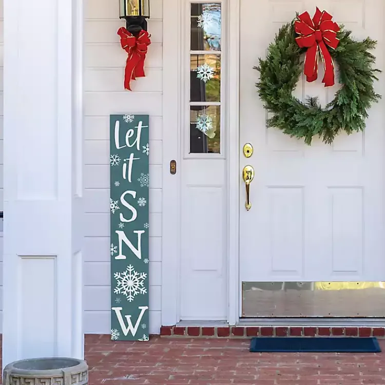 Outdoor Christmas Decorations>Kirklands Home Blue Let It Snow Porch Board