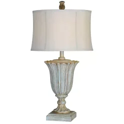 Kirklands Home Blue Lilly Table Lamps, Set of 2 Ivory