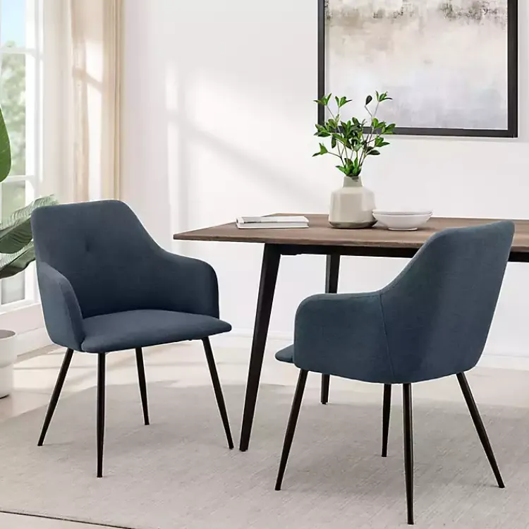 Kirklands Home Lily Upholstered Dining Chairs, Set of 2 Blue Best