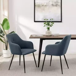 Kirklands Home Lily Upholstered Dining Chairs, Set of 2 Blue Best