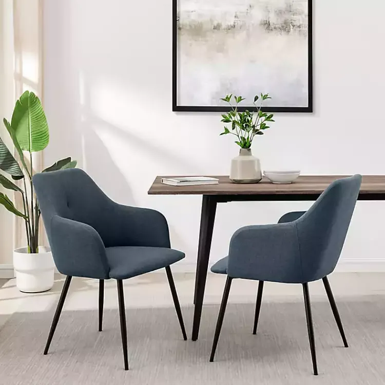 Kirklands Home Lily Upholstered Dining Chairs, Set of 2 Blue Best