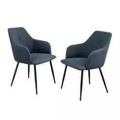 Kirklands Home Lily Upholstered Dining Chairs, Set of 2 Blue Best
