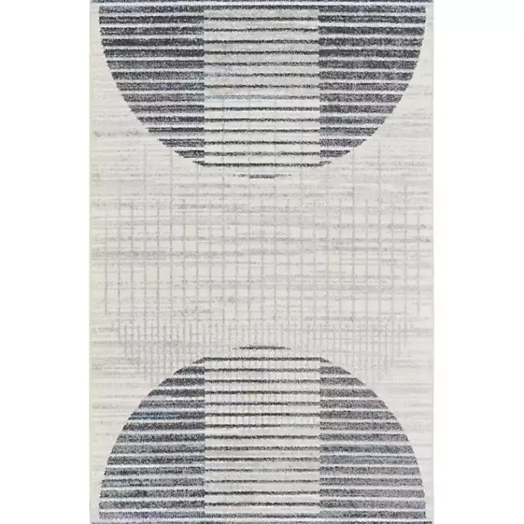 Kirklands Home Blue Linear Geometric Washable Accent Rug, 2x4 Outlet