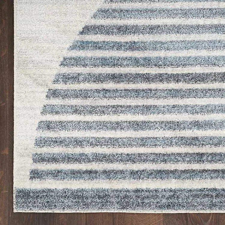 Kirklands Home Blue Linear Geometric Washable Runner, 2x8 Hot