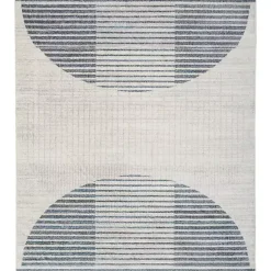 Kirklands Home Blue Linear Geometric Washable Area Rug, 9x12 New