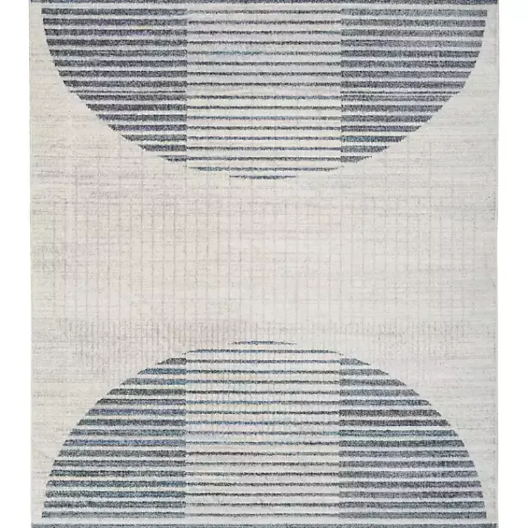 Kirklands Home Blue Linear Geometric Washable Area Rug, 9x12 New