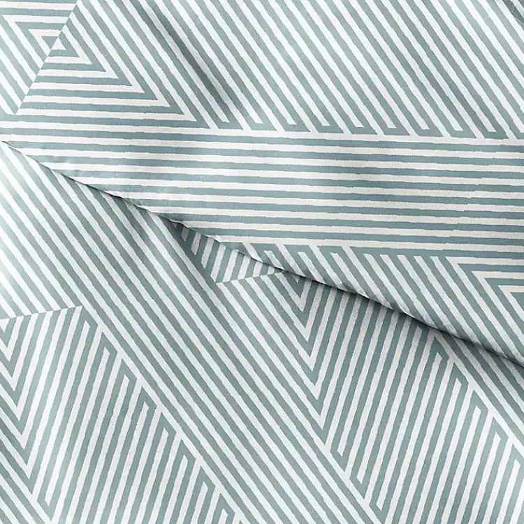 Kirklands Home Blue Linear 3-pc. King Duvet Cover Set New