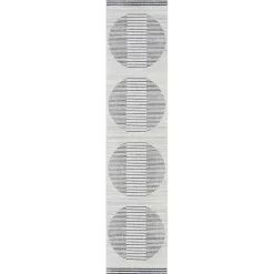 Kirklands Home Blue Linear Sphere Washable Runner, 2x10 New