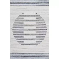 Kirklands Home Blue Linear Sphere Washable Area Rug, 4x6 Hot