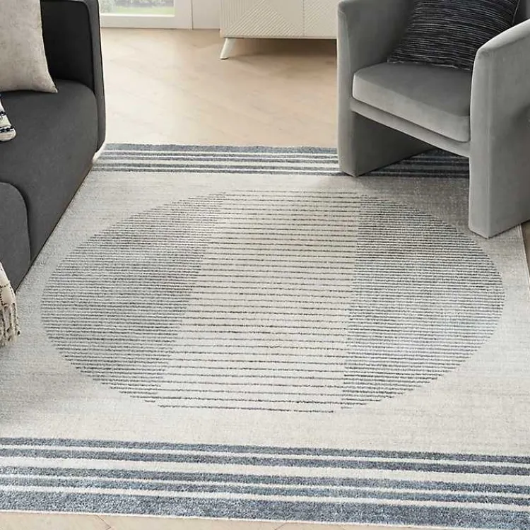 Kirklands Home Blue Linear Sphere Washable Area Rug, 6x9 Outlet