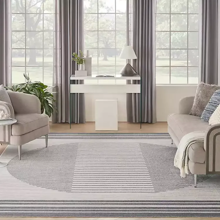 Kirklands Home Blue Linear Sphere Washable Area Rug, 7x10 Discount