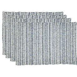 Kirklands Home Lines Woven Placemats, Set of 4 Blue New