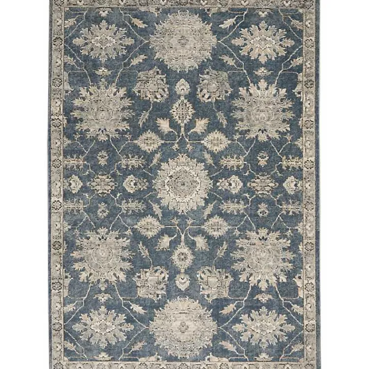 Kirklands Home Blue Lush Vines Area Rug, 4x6 New