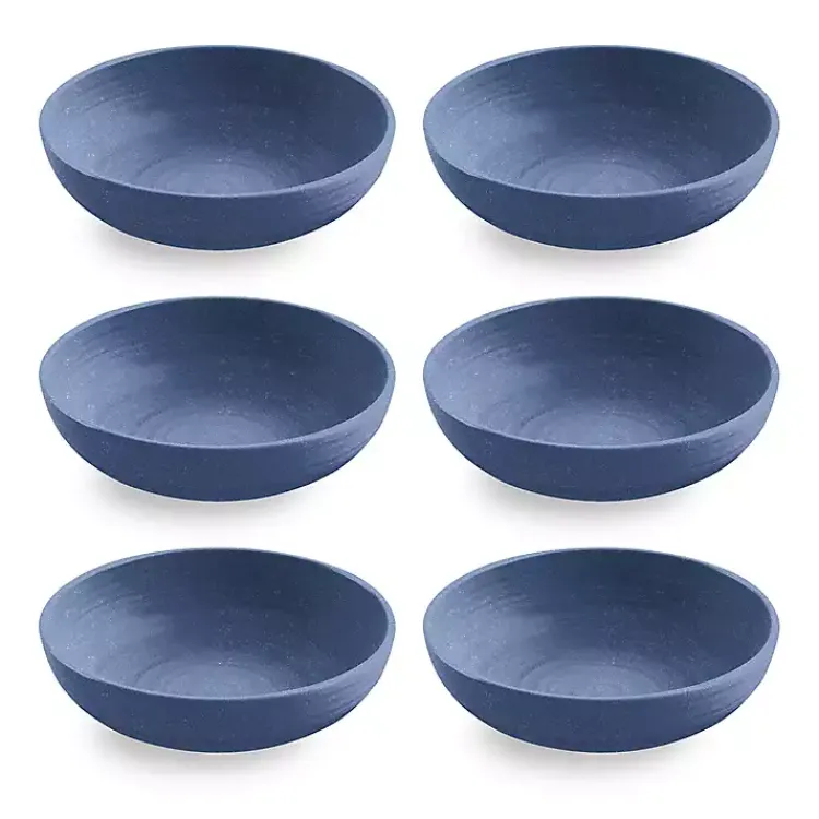 Kirklands Home Madden Melamine Low Bowls, Set of 6 Blue Clearance