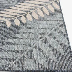 Kirklands Home Blue Malibu Leafy Outdoor Area Rug, 7x10 New