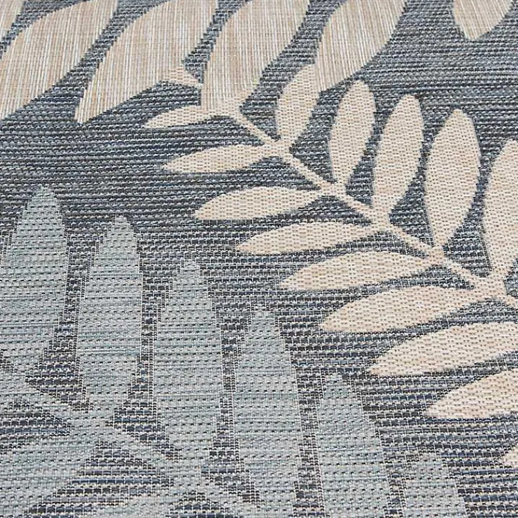 Kirklands Home Blue Malibu Leafy Outdoor Area Rug, 7x10 New