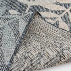 Kirklands Home Blue Malibu Leafy Outdoor Area Rug, 7x10 New