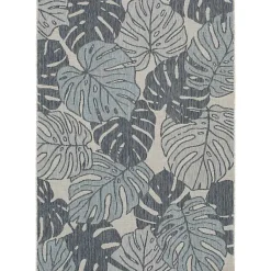 Kirklands Home Blue Malibu Monstera Outdoor Area Rug, 7x9 Discount