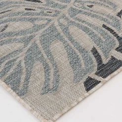 Kirklands Home Blue Malibu Monstera Outdoor Area Rug, 7x9 Discount