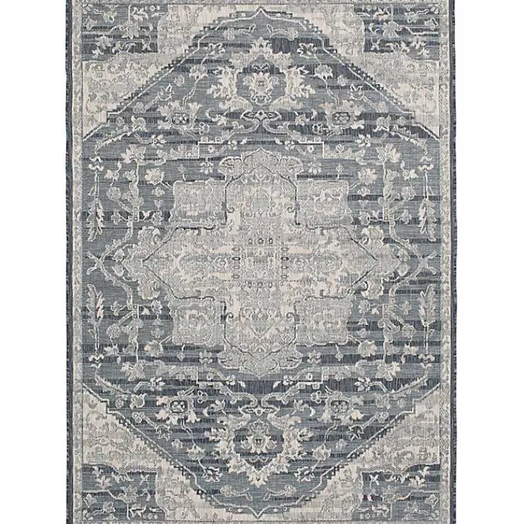 Kirklands Home Medallion Lava Indoor/Outdoor Area Rug, 7x9 Blue Clearance