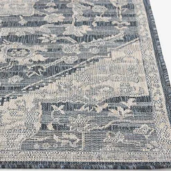 Kirklands Home Medallion Lava Indoor/Outdoor Area Rug, 7x9 Blue Clearance