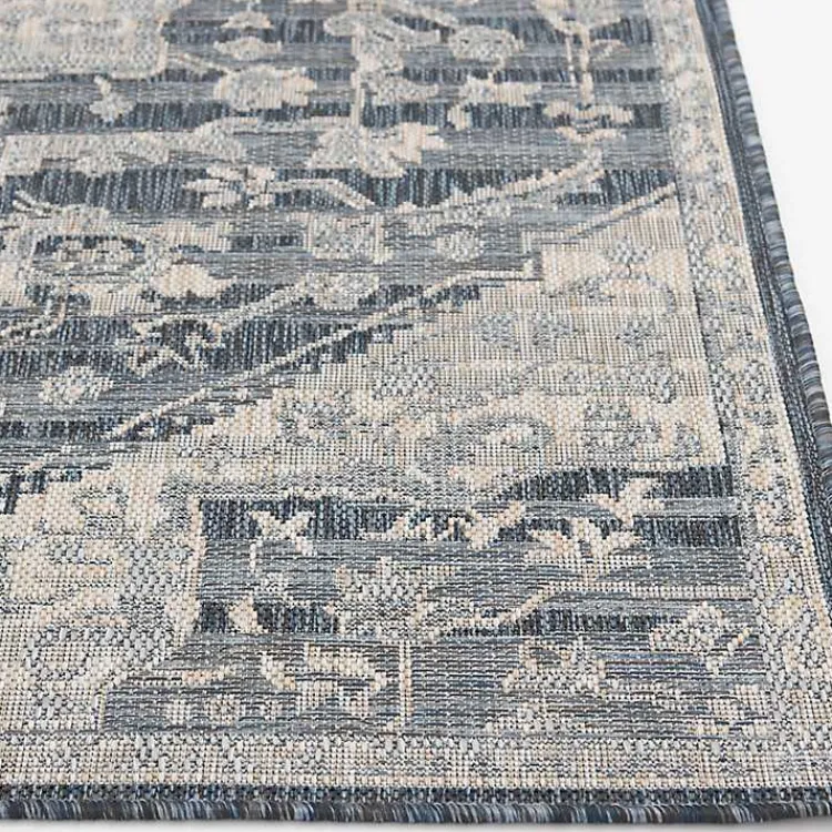 Kirklands Home Medallion Lava Indoor/Outdoor Area Rug, 7x9 Blue Clearance