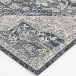Kirklands Home Medallion Lava Indoor/Outdoor Area Rug, 7x9 Blue Clearance