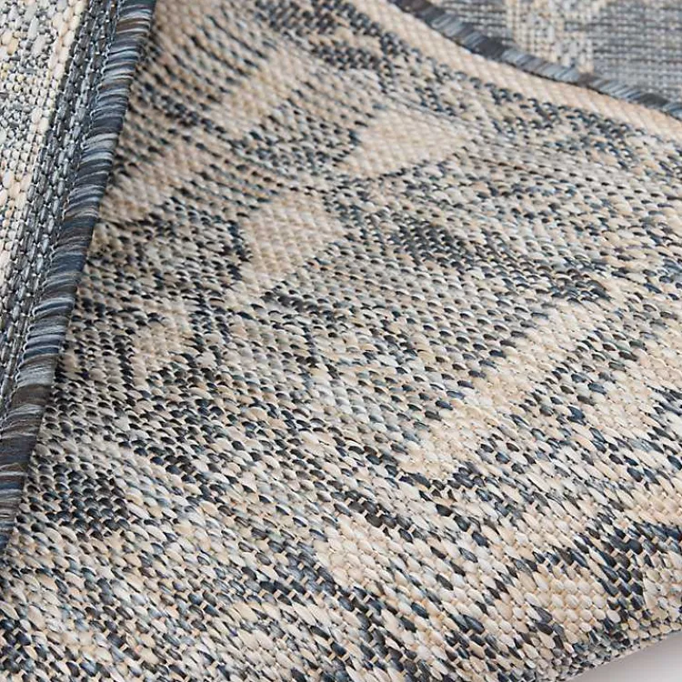 Kirklands Home Medallion Lava Indoor/Outdoor Area Rug, 7x9 Blue Clearance