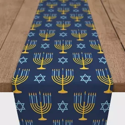 Hanukkah Decorations>Kirklands Home Blue Menorah Table Runner, 72 in.