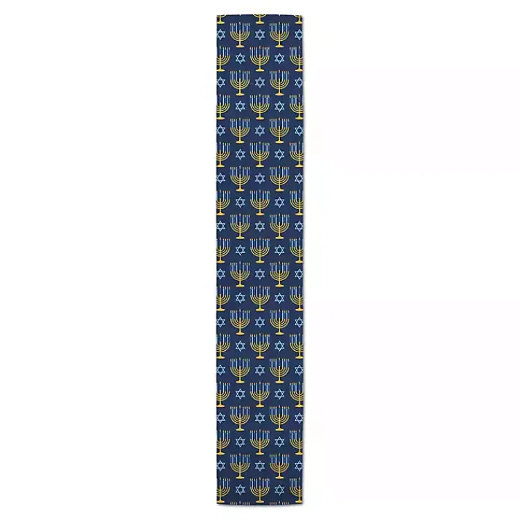 Hanukkah Decorations>Kirklands Home Blue Menorah Table Runner, 90 in.