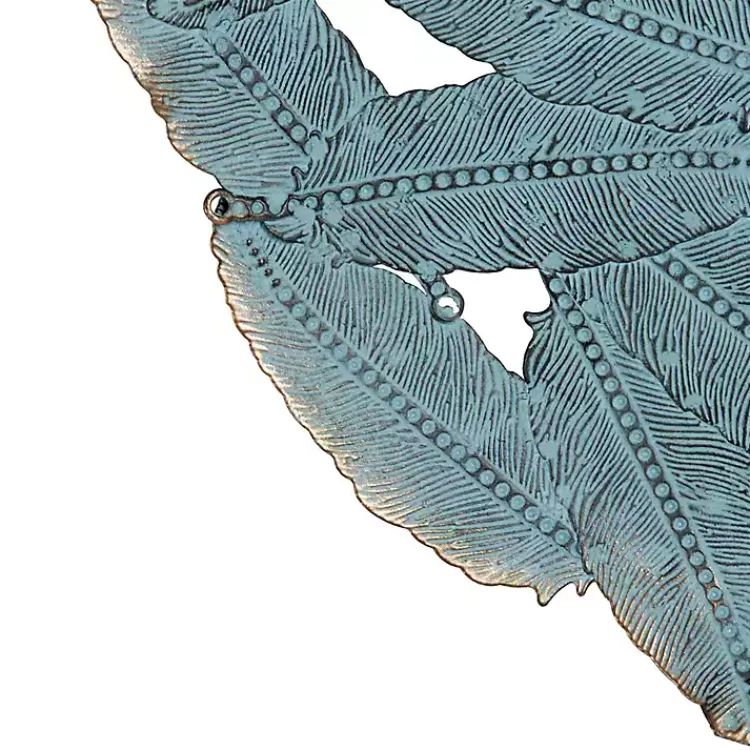 Kirklands Home Metal Feather Round Wall Plaques, Set of 3 Blue Hot
