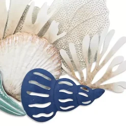 Kirklands Home Blue Metal Reef and Shell Wall Plaque Hot