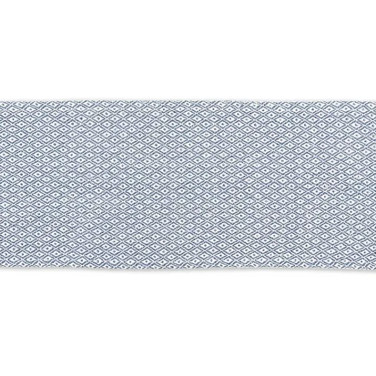Kirklands Home Mini Diamond Fringe End Table Runner, 108 in. Blue Sale