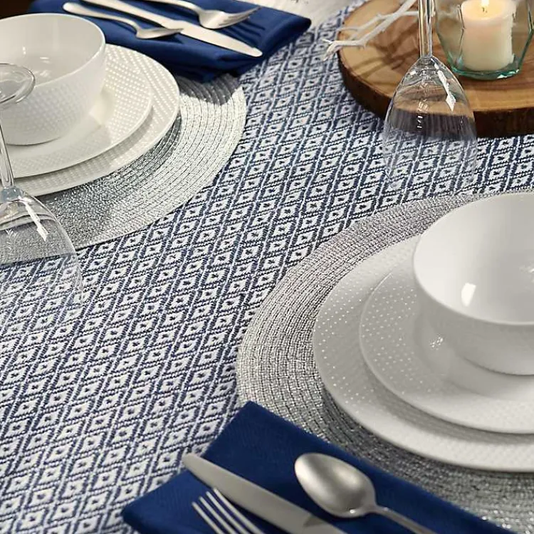 Kirklands Home Mini Diamond Fringe End Table Runner, 108 in. Blue Sale