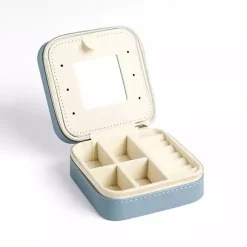 Monogram Seasonal Decor>Kirklands Home Monogram E Travel Jewelry Box Blue