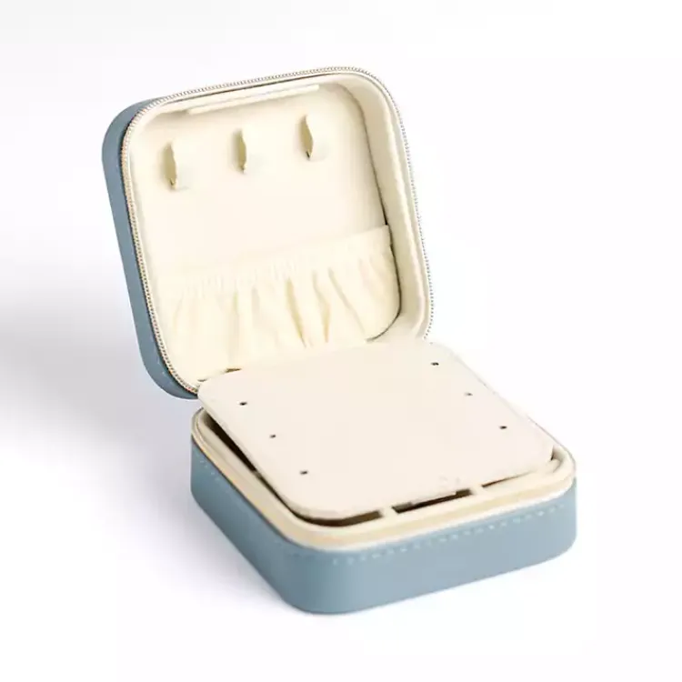 Monogram Seasonal Decor>Kirklands Home Monogram J Travel Jewelry Box Blue