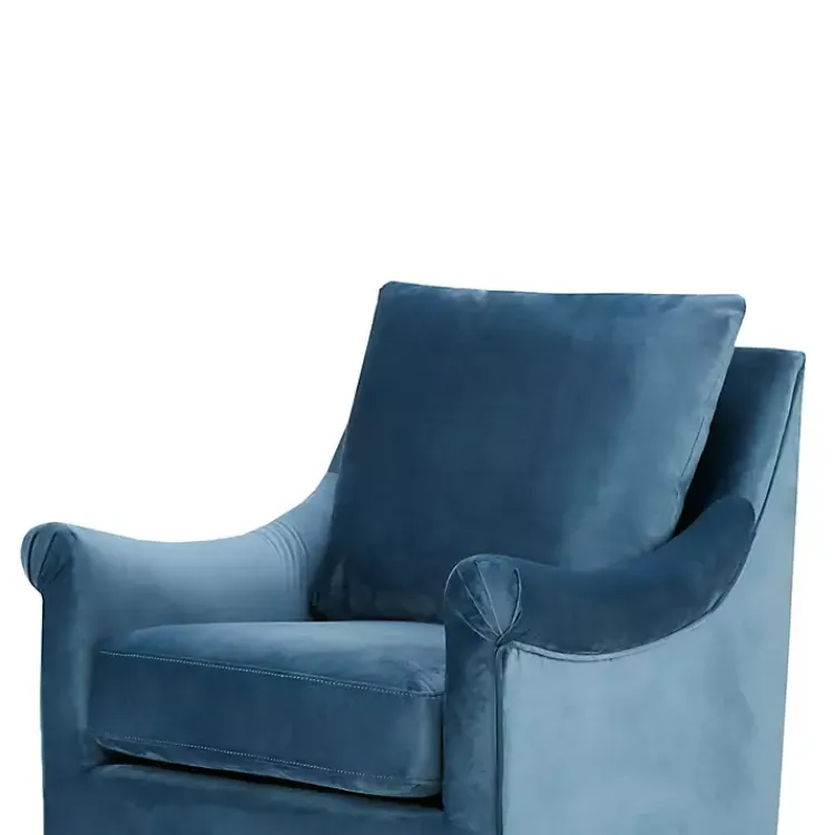Kirklands Home Mora Swivel Accent Chair Blue