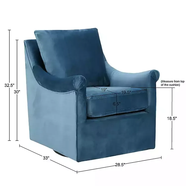 Kirklands Home Mora Swivel Accent Chair Blue