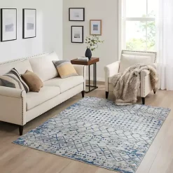 Kirklands Home Moroccan Area Rug, 5x7 Blue Outlet