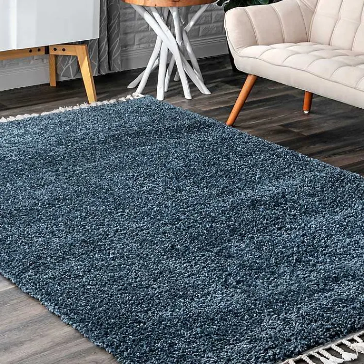 Kirklands Home Neva Plush Shag Area Rug, 5x7 Blue Sale
