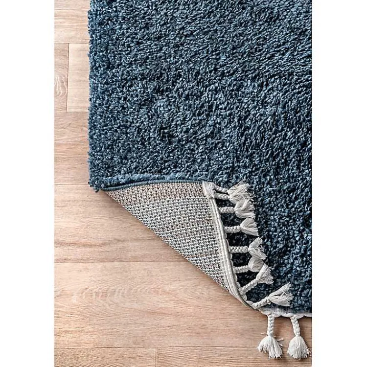 Kirklands Home Neva Plush Shag Area Rug, 5x7 Blue Sale