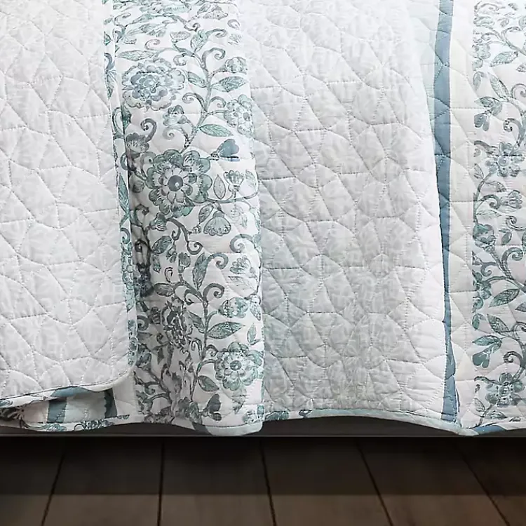 Kirklands Home Blue Nisha Floral Full/Queen 3-pc. Quilt Set Clearance