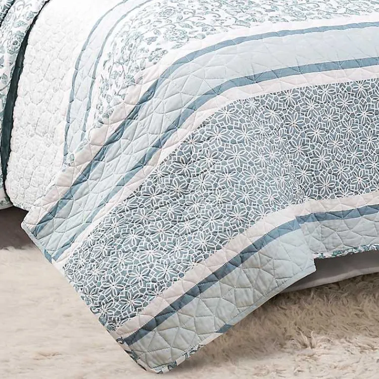 Kirklands Home Blue Nisha Floral Full/Queen 3-pc. Quilt Set Clearance